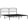 vidaXL Cadre de lit m&eacute;tal sans matelas avec t&ecirc;te de lit noir 193x203cm