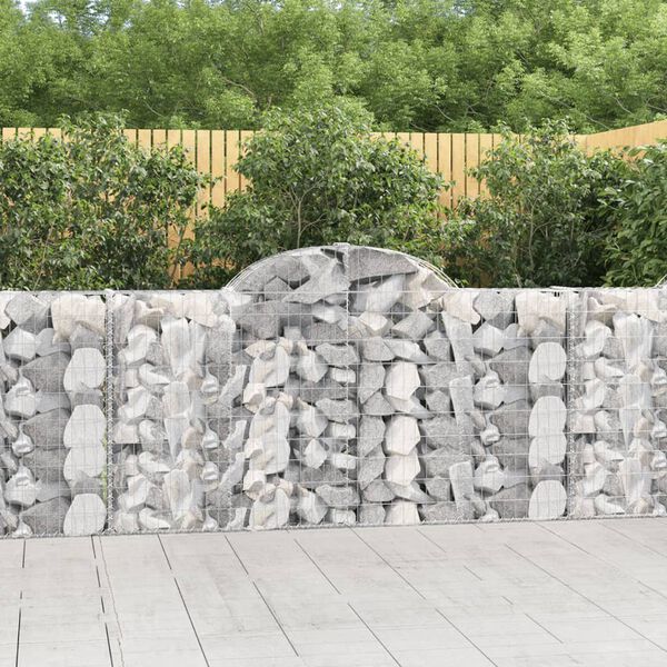 vidaXL Paniers &agrave; gabions arqu&eacute;s 10 pcs 200x30x100/120 cm Fer galvanis&eacute;