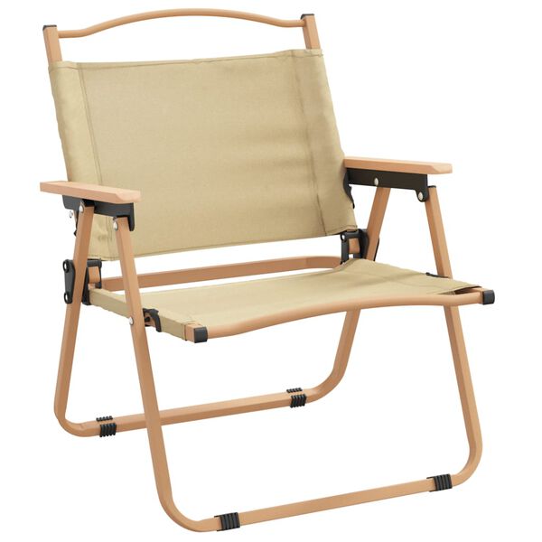 vidaXL Chaises de camping lot de 2 Beige 54x43x59 cm Tissu Oxford