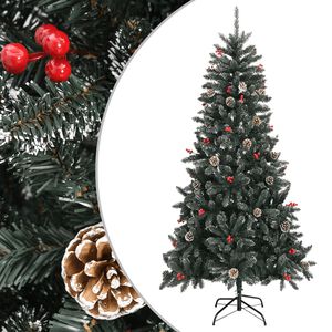vidaXL Sapin de No&euml;l artificiel avec support Vert 210 cm PVC