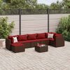 vidaXL Salon de jardin avec coussins 8 pcs marron r&eacute;sine tress&eacute;e