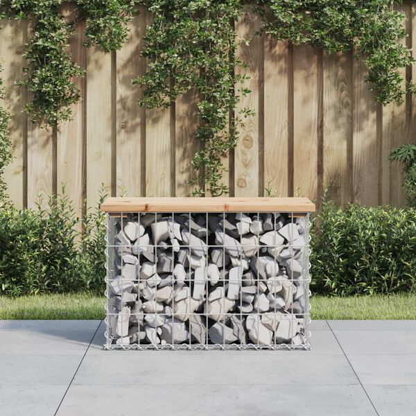 vidaXL Banc de jardin design de gabion 63x31,5x42cm bois massif de pin