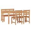 vidaXL Ensemble &agrave; manger de jardin 4 pcs Bois de teck massif