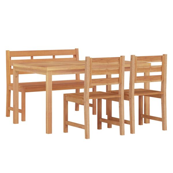 vidaXL Ensemble &agrave; manger de jardin 4 pcs Bois de teck massif