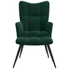vidaXL Chaise de relaxation avec tabouret Vert foncé Velours