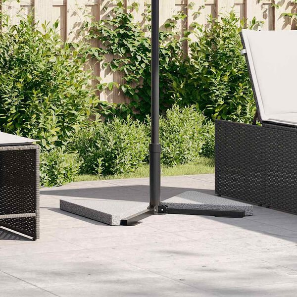 vidaXL Lot de 2 disques de poids triangulaires pour parapluie en granit gris 14 kg