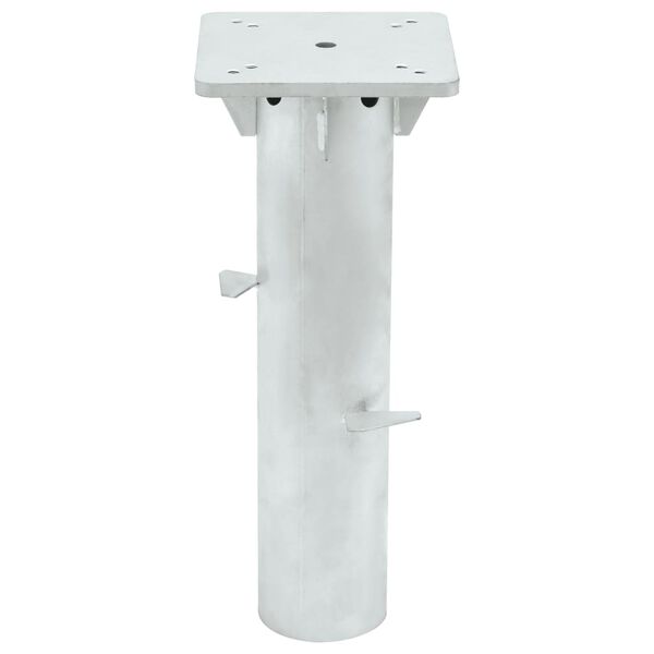 vidaXL Base de parasol enterré argenté 16x16x39,5 cm acier