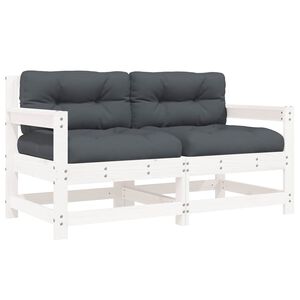 vidaXL Chaises de jardin et coussins lot de 2 blanc bois de pin massif