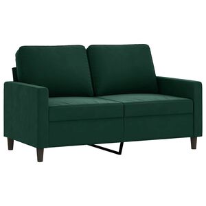 vidaXL Canap&eacute; &agrave; 2 places Vert fonc&eacute; 120 cm Velours