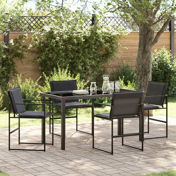 vidaXL Ensemble de salle &agrave; manger pour jardin 5 pcs Noir