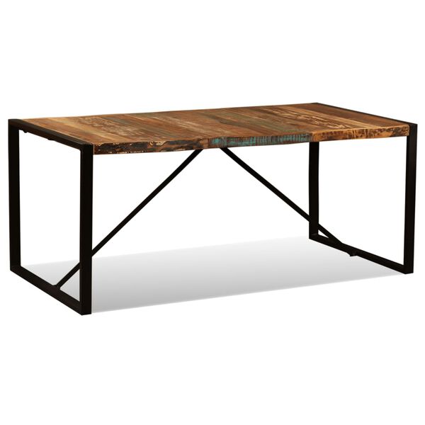 vidaXL Table à manger Bois de récupération massif 180 cm
