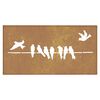 vidaXL Décoration murale jardin 105x55 cm acier corten design d'oiseau