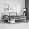 vidaXL Cadre de lit métal sans matelas avec pied de lit noir 193x203cm