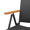 vidaXL Chaises empilables de jardin lot de 2 Résine tressée Noir