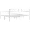 vidaXL Cadre de lit m&eacute;tal sans matelas et pied de lit blanc 183x213 cm