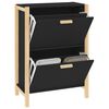 vidaXL Armoire &agrave; chaussures Noir 57,5x33x80 cm Bois d'ing&eacute;nierie