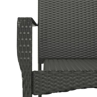 vidaXL Ensemble à manger de jardin avec coussins 3 pcs Noir