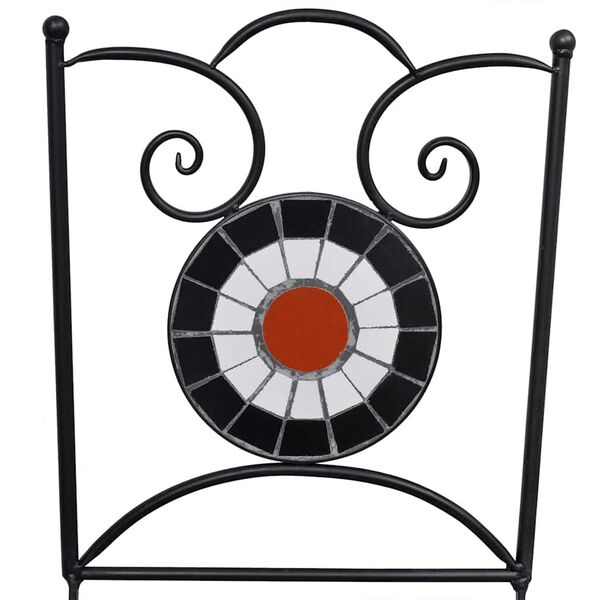 vidaXL Chaises pliables de bistro 2 pcs Céramique Terre cuite et blanc