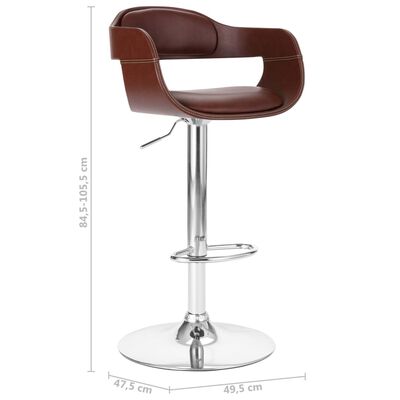 vidaXL Tabouret de bar Marron Similicuir