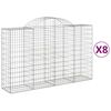 vidaXL Paniers &agrave; gabions arqu&eacute;s 8 pcs 200x50x120/140 cm Fer galvanis&eacute;
