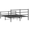 vidaXL Cadre de lit m&eacute;tal sans matelas avec pied de lit noir 150x200cm