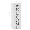 vidaXL Porte-parapluie Welcome Acier Blanc