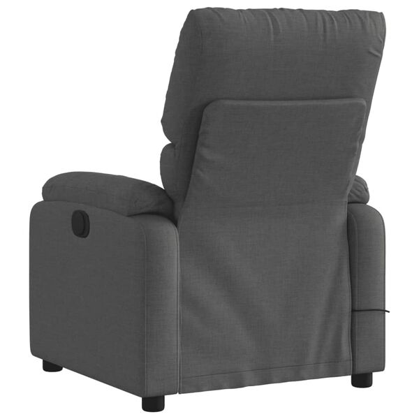 vidaXL Fauteuil inclinable de massage &eacute;lectrique gris fonc&eacute; tissu