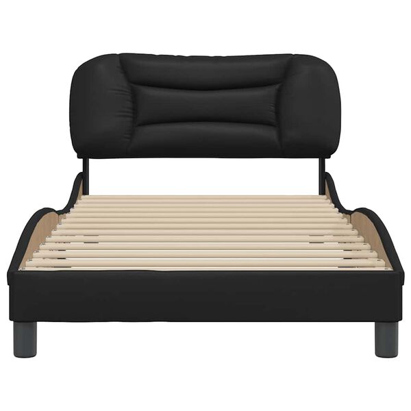 vidaXL Cadre de lit sans matelas Hvar noir 100x203 cm similicuir