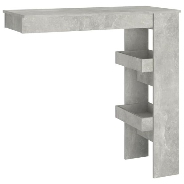 vidaXL Table de bar murale Gris B&eacute;ton 102x45x103,5cm Bois d'ing&eacute;nierie