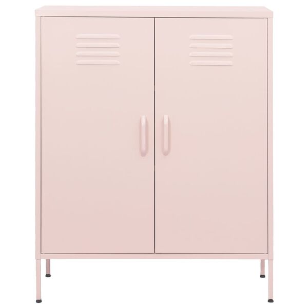 vidaXL Armoire de rangement Rose 80x35x101,5 cm Acier