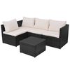 vidaXL Salon de jardin 5 pcs avec coussins r&eacute;sine tress&eacute;e noir