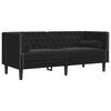 vidaXL Ensemble de canap&eacute; Chesterfield et traversins 3pcs noir velours