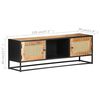 vidaXL Meuble TV 120x30x40 cm Bois de manguier brut et canne naturelle