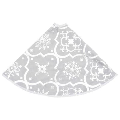 vidaXL Jupe de sapin de Noël de luxe avec chaussette Blanc 150cm Tissu