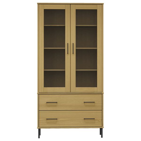 vidaXL Biblioth&egrave;que avec pieds en m&eacute;tal Marron 85x35x172,5cm Bois OSLO
