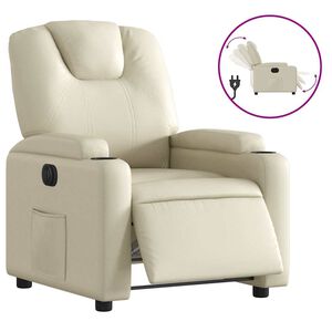 vidaXL Fauteuil inclinable électrique crème similicuir