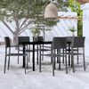 vidaXL Ensemble &agrave; manger de jardin 7 pcs Noir