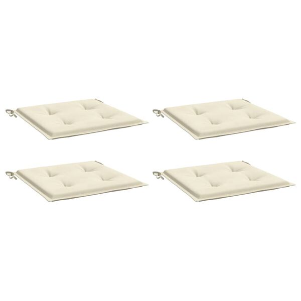 vidaXL Coussins de chaise de jardin lot de 4 cr&egrave;me 40x40x4 cm