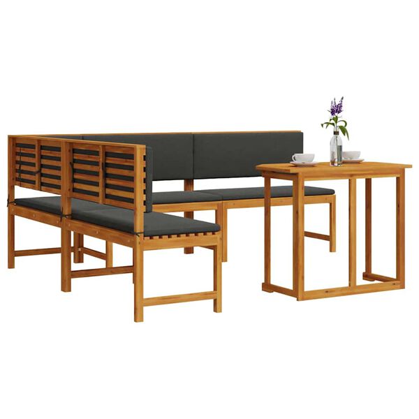 vidaXL Ensemble de banc de jardin 4 pcs Marron Bois d'Acacia Massif