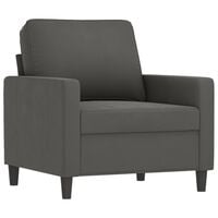 vidaXL Fauteuil Gris foncé 60 cm Velours