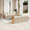 vidaXL Salon de jardin avec coussins 9 pcs beige r&eacute;sine tress&eacute;e