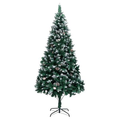 vidaXL Sapin de Noël avec pommes de pin et neige blanche 240 cm