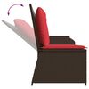 vidaXL Banc inclinable de jardin avec coussins marron résine tressée