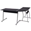 vidaXL Bureau d'angle en forme de L Noir