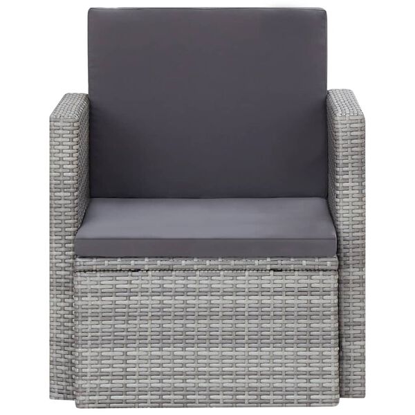 vidaXL Chaise de jardin avec coussins R&eacute;sine tress&eacute;e Gris