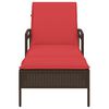 vidaXL Chaise longue avec coussin Marron 63 x 200 x 81 cm R&eacute;sine tress&eacute;e (&Eacute;tats-Unis uniquement)