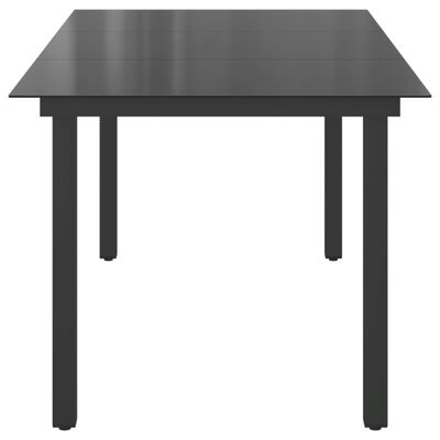 vidaXL Table de jardin Noir 190x90x74 cm Aluminium et verre