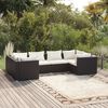 vidaXL Salon de jardin 6 pcs avec coussins r&eacute;sine tress&eacute;e noir