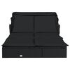 vidaXL Transat 2 places avec toit pliable noir 213x118x97 cm