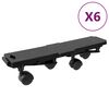 vidaXL Chariots de d&eacute;m&eacute;nagement &agrave; 4 roues 6 pcs noir PP 170 kg